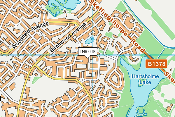 LN6 0JS map - OS VectorMap District (Ordnance Survey)