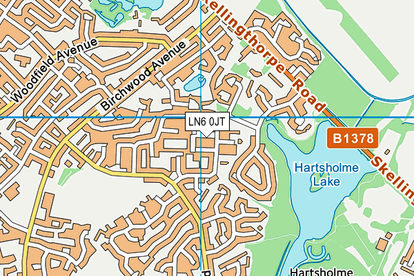 LN6 0JT map - OS VectorMap District (Ordnance Survey)