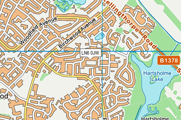 LN6 0JW map - OS VectorMap District (Ordnance Survey)