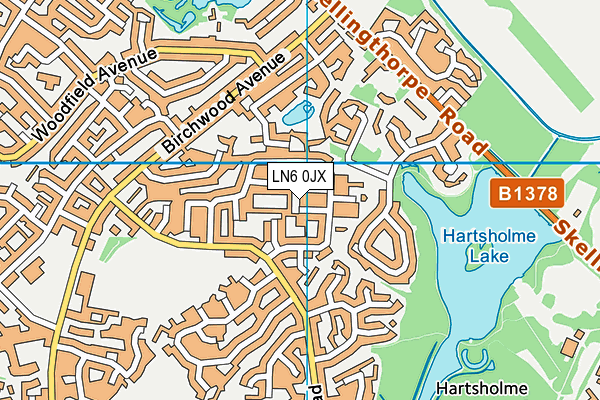 LN6 0JX map - OS VectorMap District (Ordnance Survey)