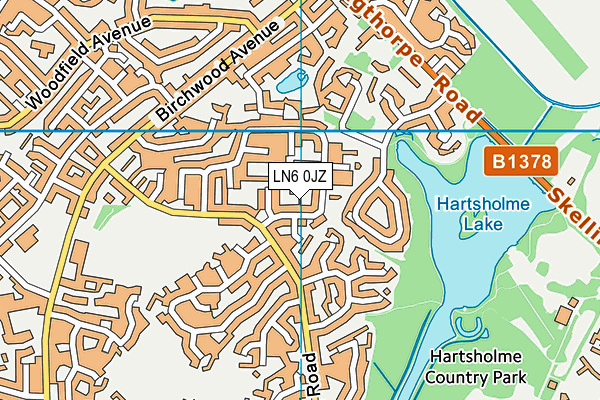 LN6 0JZ map - OS VectorMap District (Ordnance Survey)