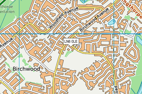 LN6 0LE map - OS VectorMap District (Ordnance Survey)
