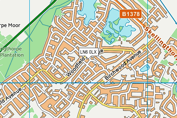 LN6 0LX map - OS VectorMap District (Ordnance Survey)