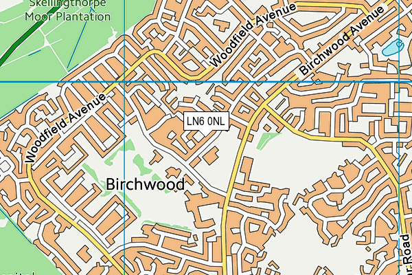 Lincoln Birchwood Junior School map (LN6 0NL) - OS VectorMap District (Ordnance Survey)