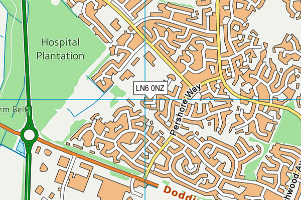 LN6 0NZ map - OS VectorMap District (Ordnance Survey)