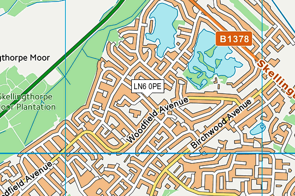LN6 0PE map - OS VectorMap District (Ordnance Survey)
