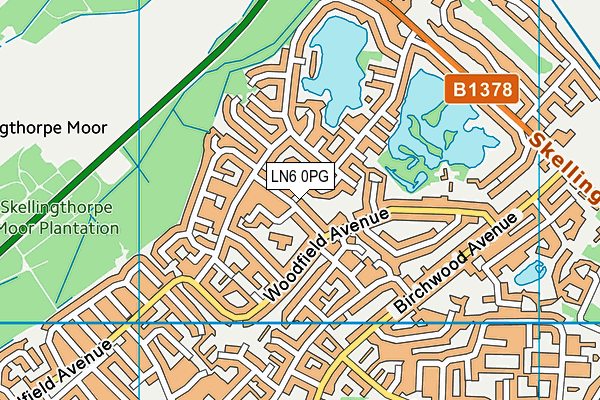 LN6 0PG map - OS VectorMap District (Ordnance Survey)