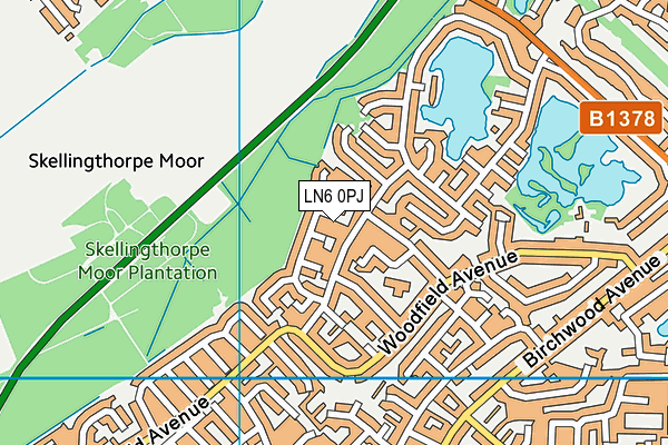 LN6 0PJ map - OS VectorMap District (Ordnance Survey)