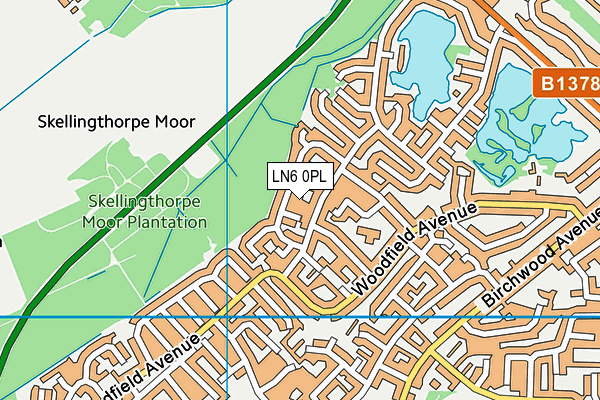 LN6 0PL map - OS VectorMap District (Ordnance Survey)
