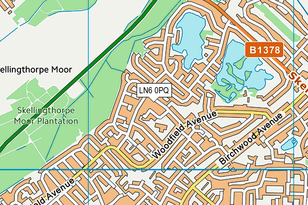 LN6 0PQ map - OS VectorMap District (Ordnance Survey)