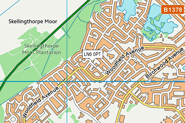 LN6 0PT map - OS VectorMap District (Ordnance Survey)