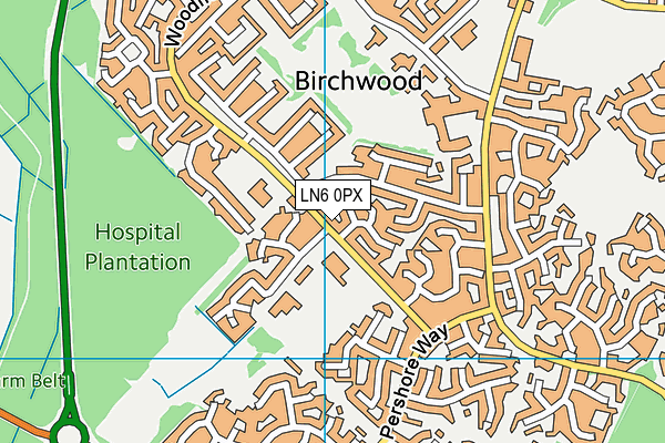 LN6 0PX map - OS VectorMap District (Ordnance Survey)