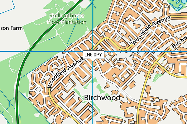 LN6 0PY map - OS VectorMap District (Ordnance Survey)