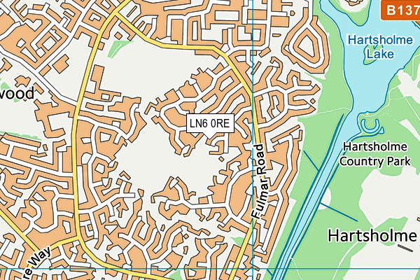 LN6 0RE map - OS VectorMap District (Ordnance Survey)