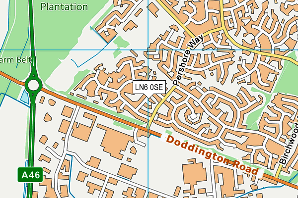 LN6 0SE map - OS VectorMap District (Ordnance Survey)