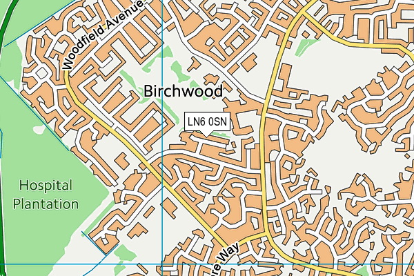 LN6 0SN map - OS VectorMap District (Ordnance Survey)