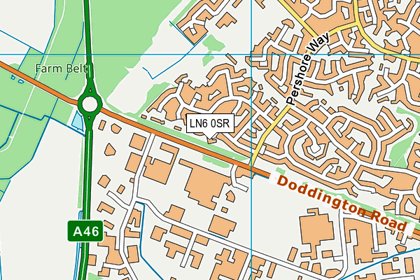 LN6 0SR map - OS VectorMap District (Ordnance Survey)
