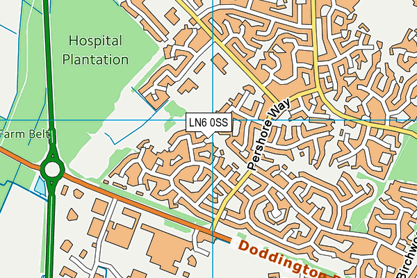 LN6 0SS map - OS VectorMap District (Ordnance Survey)