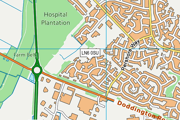 LN6 0SU map - OS VectorMap District (Ordnance Survey)