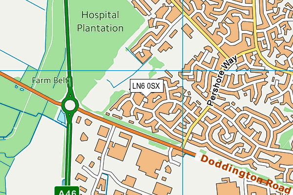 LN6 0SX map - OS VectorMap District (Ordnance Survey)