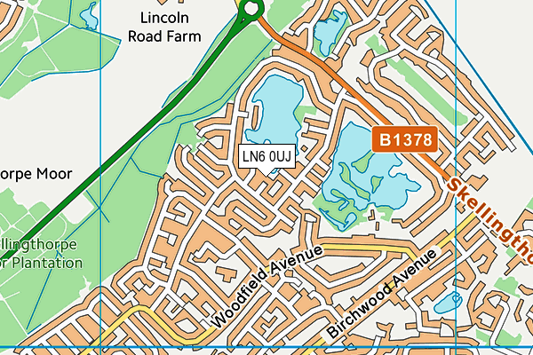 LN6 0UJ map - OS VectorMap District (Ordnance Survey)