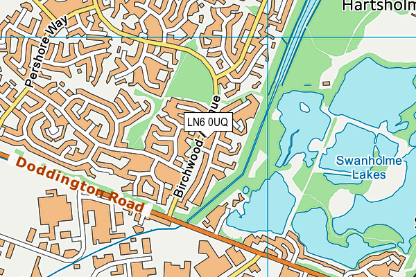 LN6 0UQ map - OS VectorMap District (Ordnance Survey)