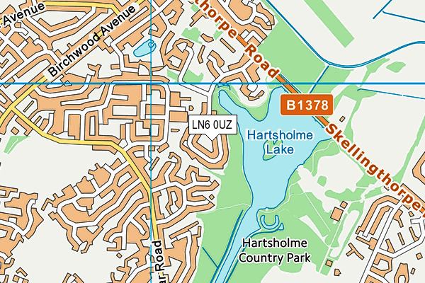 LN6 0UZ map - OS VectorMap District (Ordnance Survey)