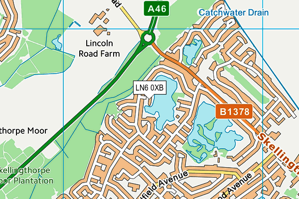 LN6 0XB map - OS VectorMap District (Ordnance Survey)