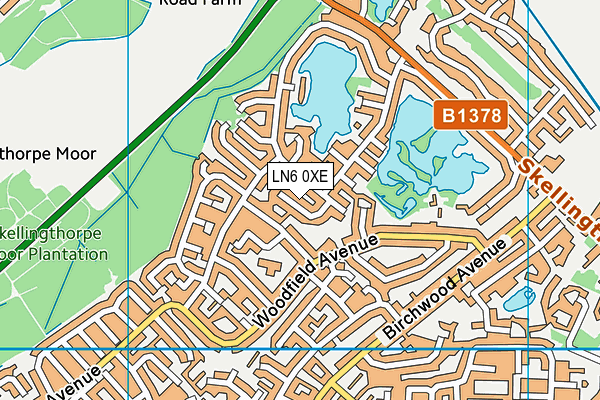 LN6 0XE map - OS VectorMap District (Ordnance Survey)