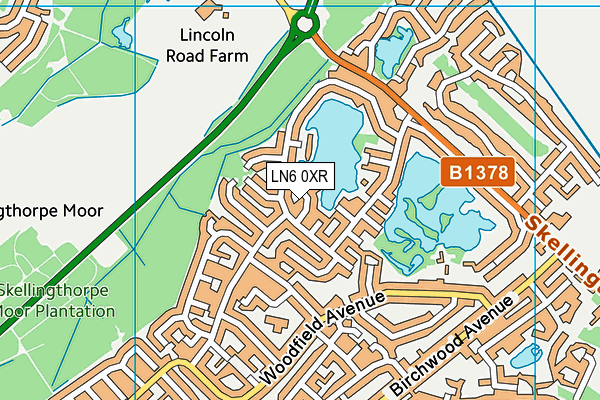 LN6 0XR map - OS VectorMap District (Ordnance Survey)