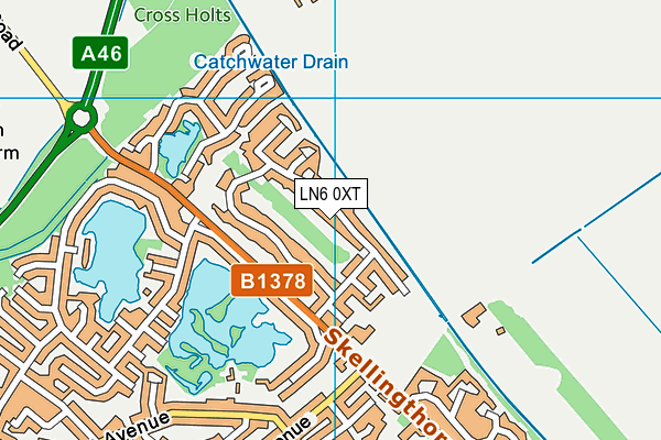 LN6 0XT map - OS VectorMap District (Ordnance Survey)