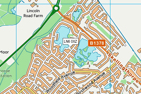 LN6 0XZ map - OS VectorMap District (Ordnance Survey)