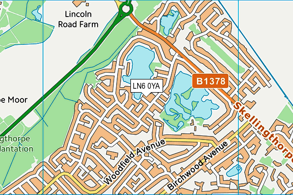 LN6 0YA map - OS VectorMap District (Ordnance Survey)