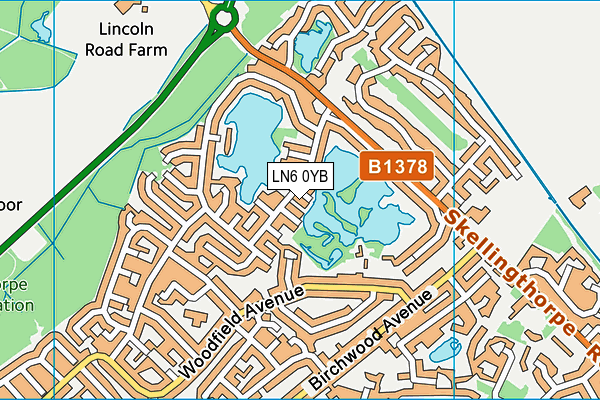 LN6 0YB map - OS VectorMap District (Ordnance Survey)