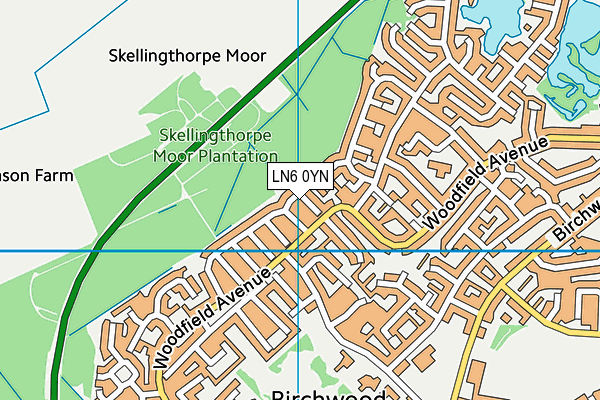 LN6 0YN map - OS VectorMap District (Ordnance Survey)