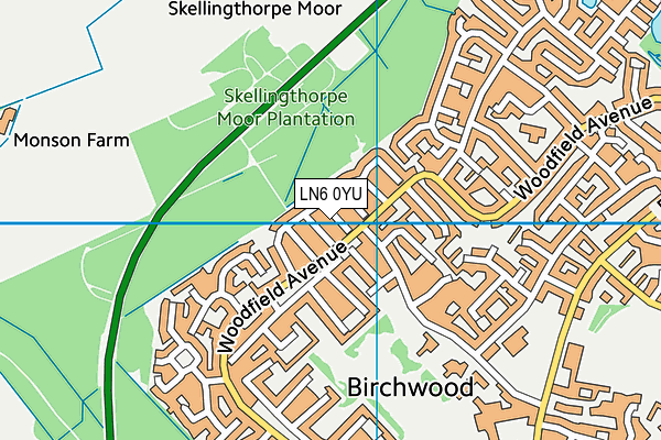 LN6 0YU map - OS VectorMap District (Ordnance Survey)