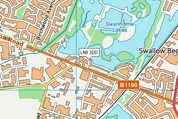 LN6 3DD map - OS VectorMap District (Ordnance Survey)