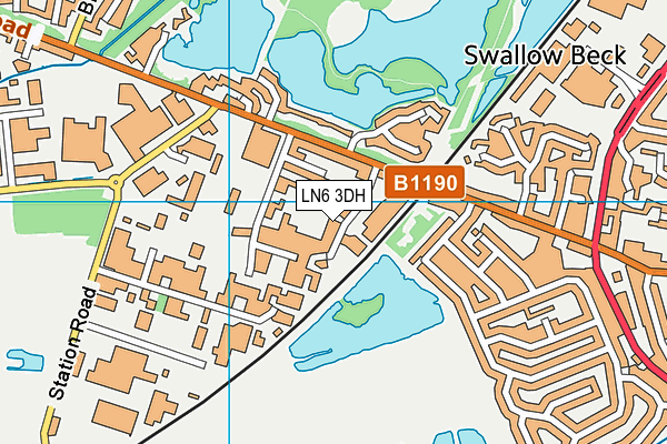 LN6 3DH map - OS VectorMap District (Ordnance Survey)