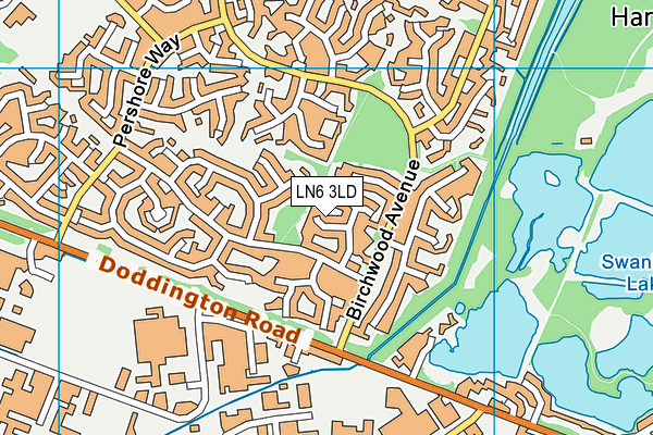LN6 3LD map - OS VectorMap District (Ordnance Survey)