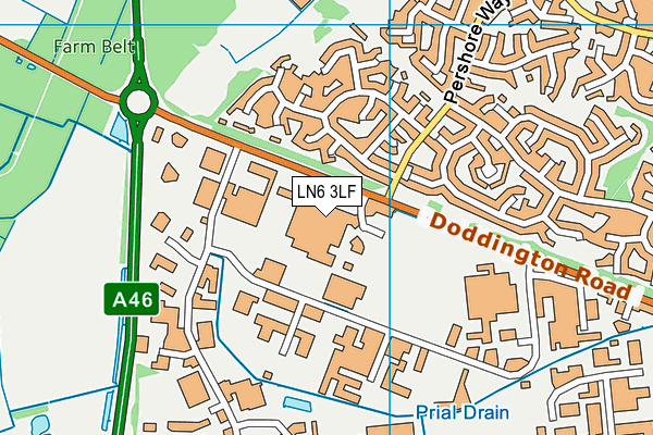 LN6 3LF map - OS VectorMap District (Ordnance Survey)