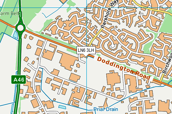 LN6 3LH map - OS VectorMap District (Ordnance Survey)