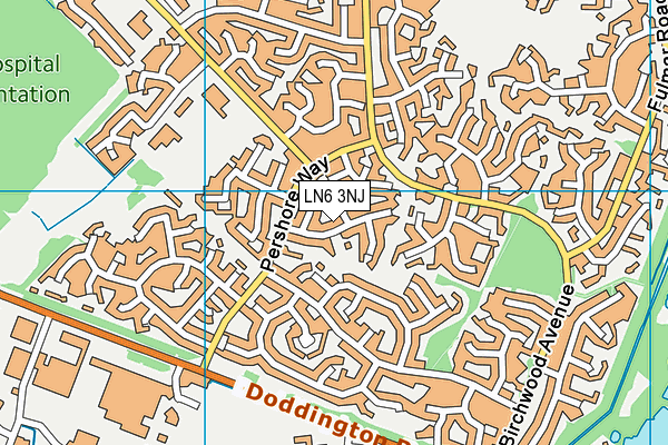 LN6 3NJ map - OS VectorMap District (Ordnance Survey)