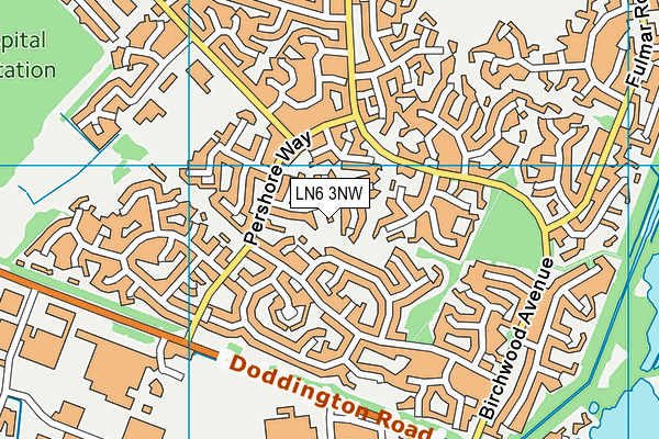 LN6 3NW map - OS VectorMap District (Ordnance Survey)