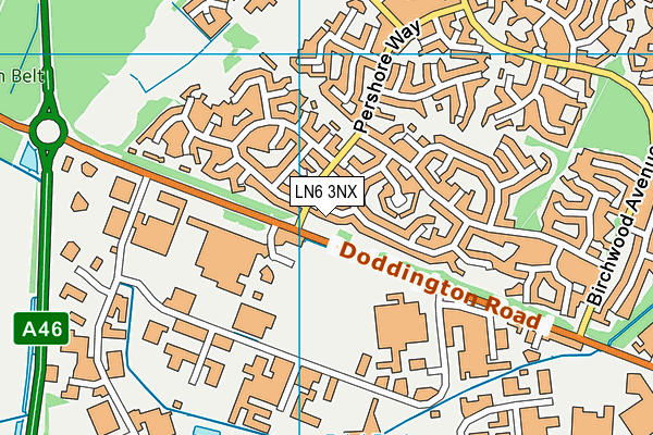LN6 3NX map - OS VectorMap District (Ordnance Survey)