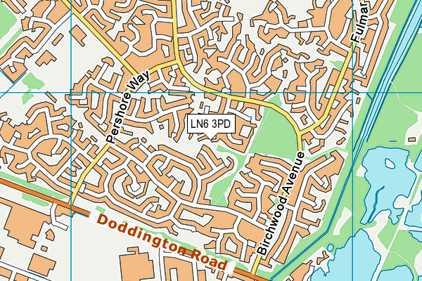 LN6 3PD map - OS VectorMap District (Ordnance Survey)