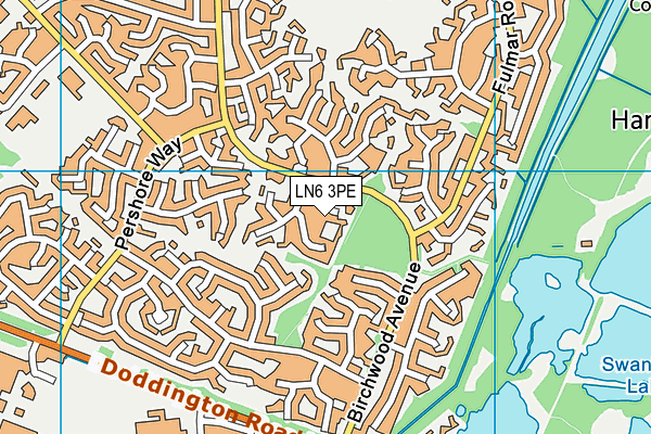 LN6 3PE map - OS VectorMap District (Ordnance Survey)