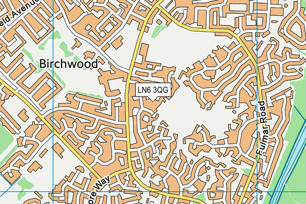 LN6 3QG map - OS VectorMap District (Ordnance Survey)