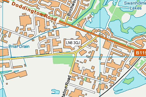 LN6 3QJ map - OS VectorMap District (Ordnance Survey)