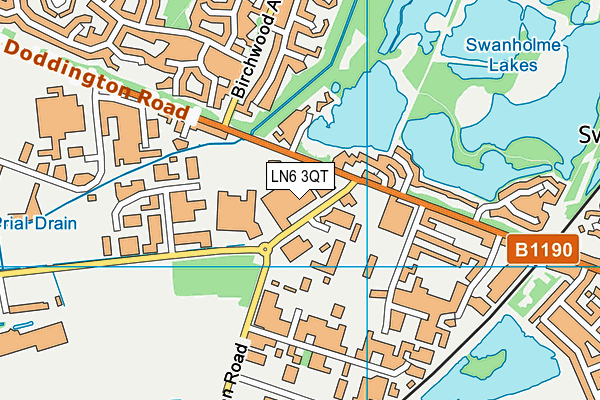LN6 3QT map - OS VectorMap District (Ordnance Survey)