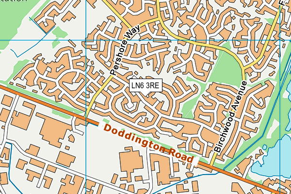 LN6 3RE map - OS VectorMap District (Ordnance Survey)